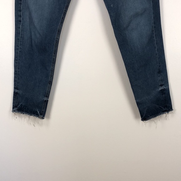 Rag & Bone blue distressed boyfriend 5 pocket raw hem jeans Size 27 - Picture 2 of 9
